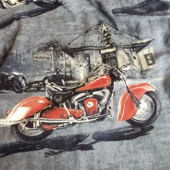 VTG Mens Classic Motorcycle Moto Shirt Button down Large Long Sleeve Cotton Bike - Picture 4 of 11